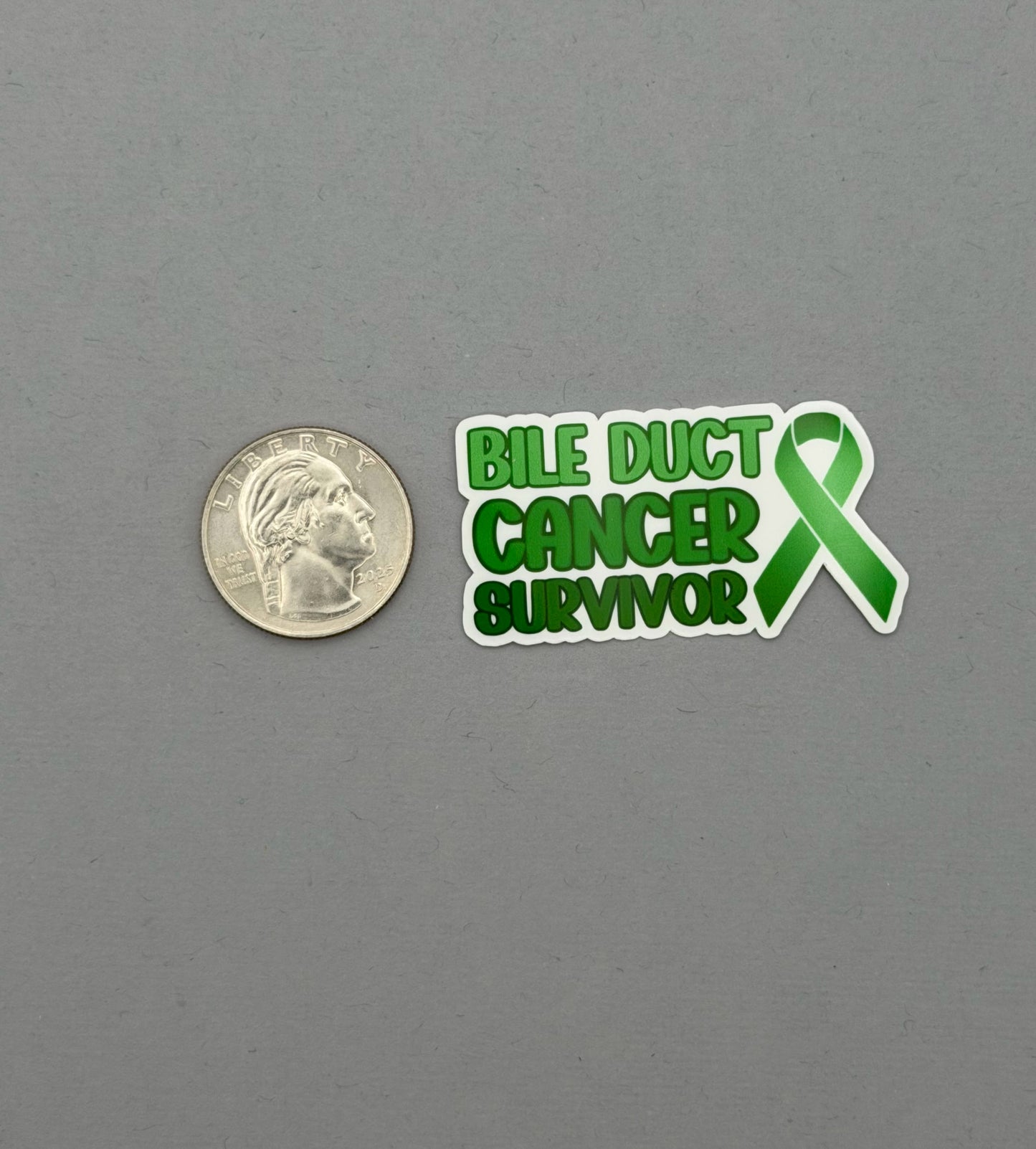 Bile Duct Cancer Survivor with Ribbon Sticker