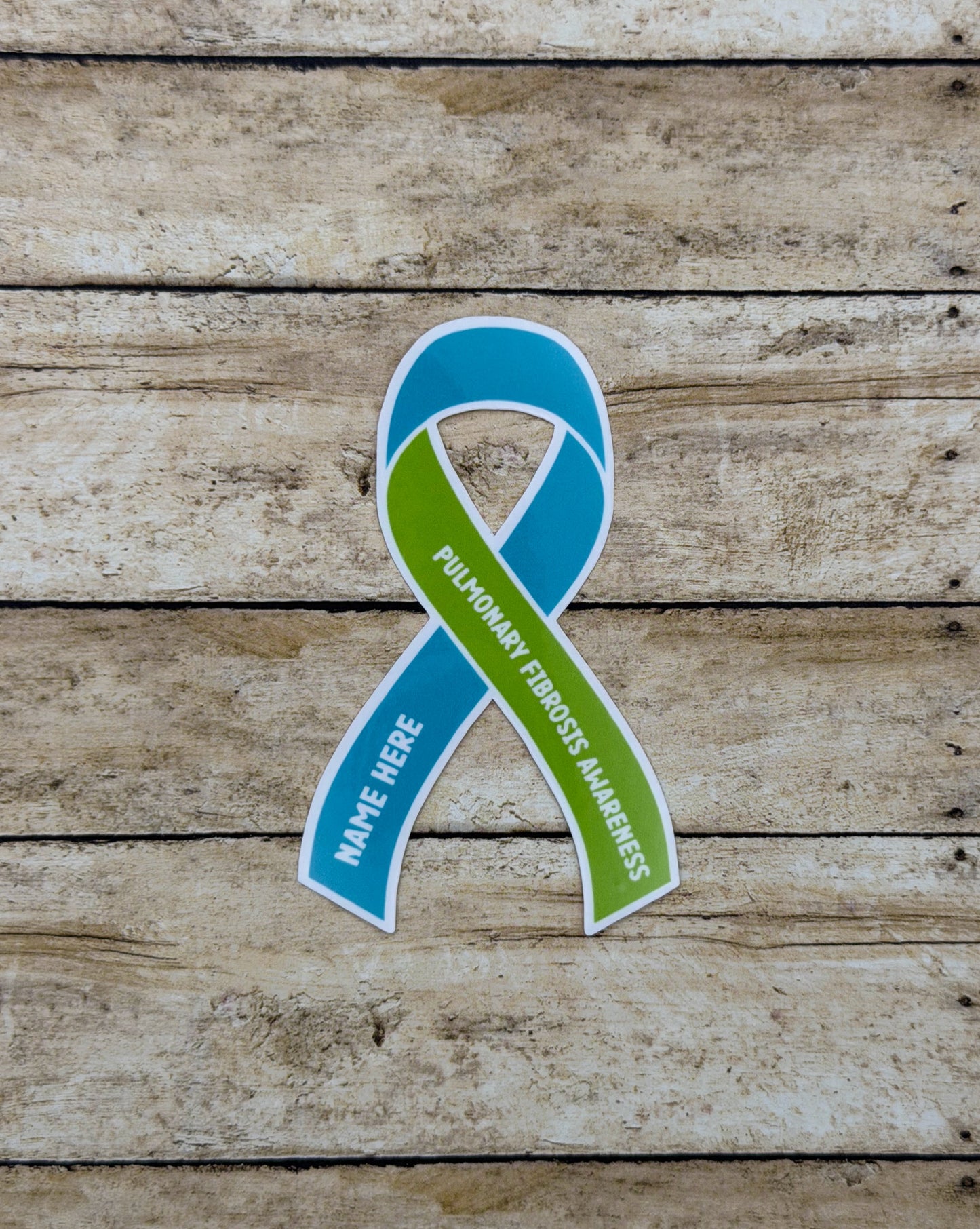 Pulmonary Fibrosis Warrior Custom Ribbon Sticker or Magnet