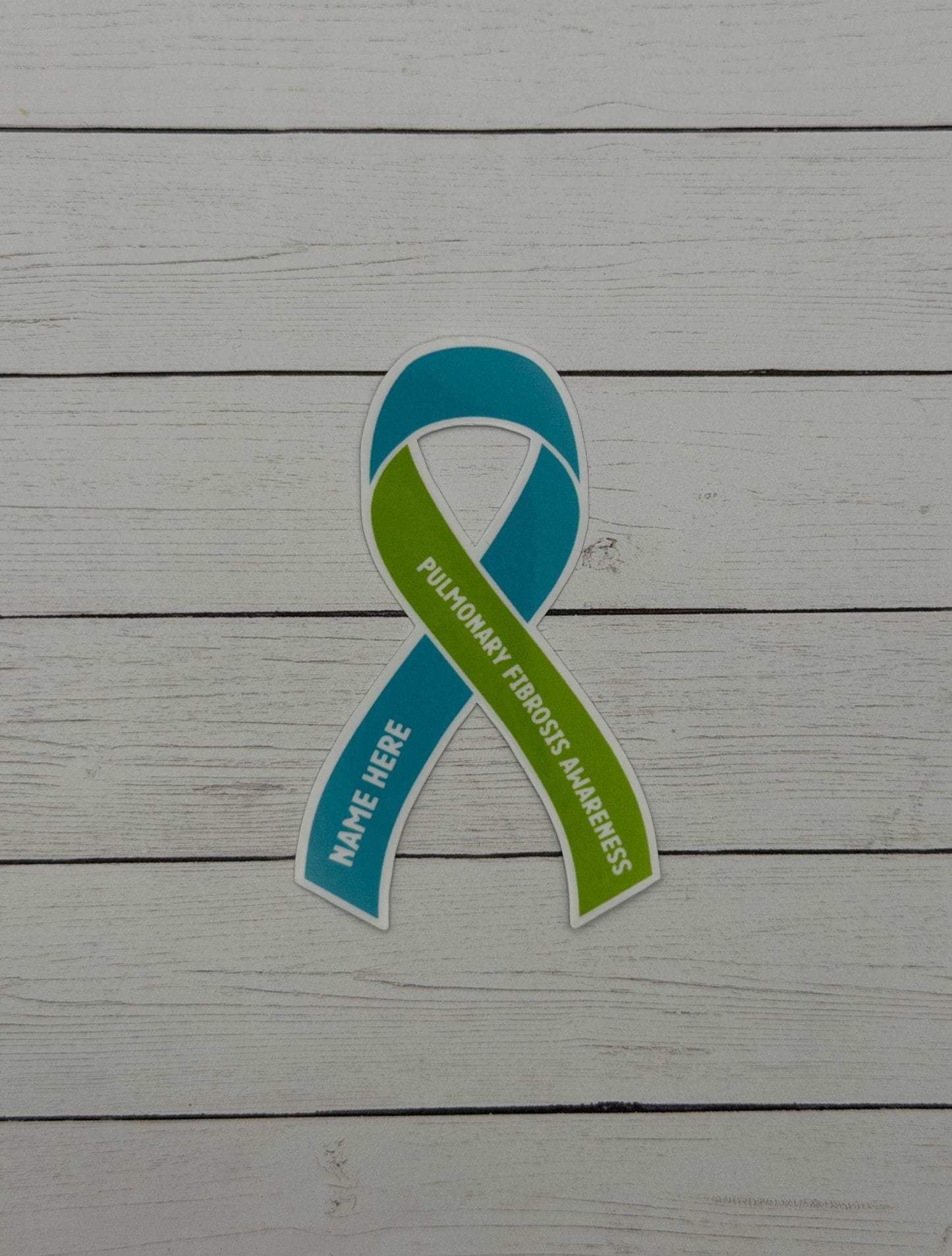 Pulmonary Fibrosis Warrior Custom Ribbon Sticker or Magnet