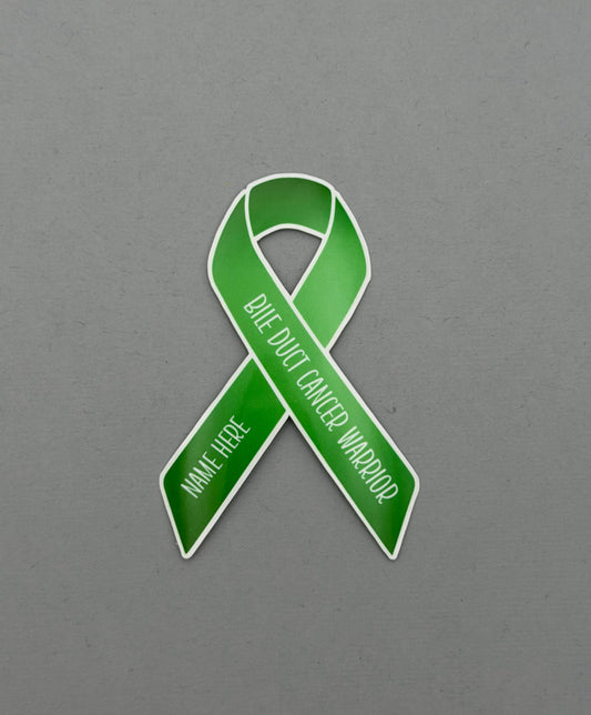 Bile Duct Cancer Warrior Custom Ribbon Sticker