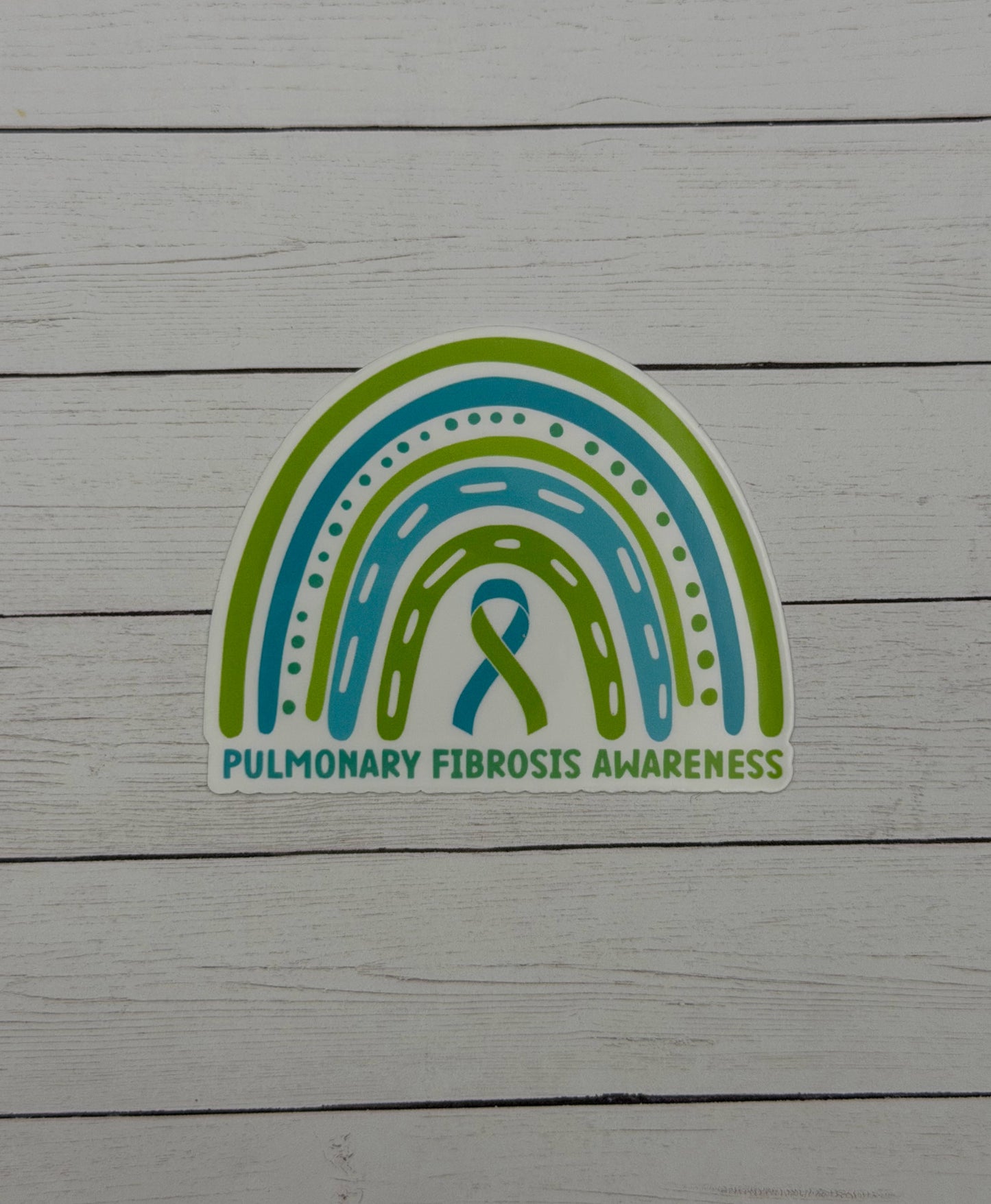Pulmonary Fibrosis Awareness Rainbow Sticker or Magnet