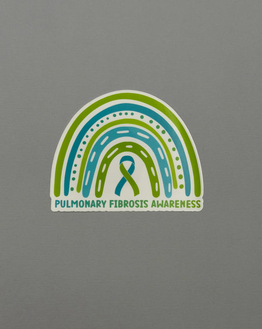 Pulmonary Fibrosis Awareness Rainbow Sticker or Magnet