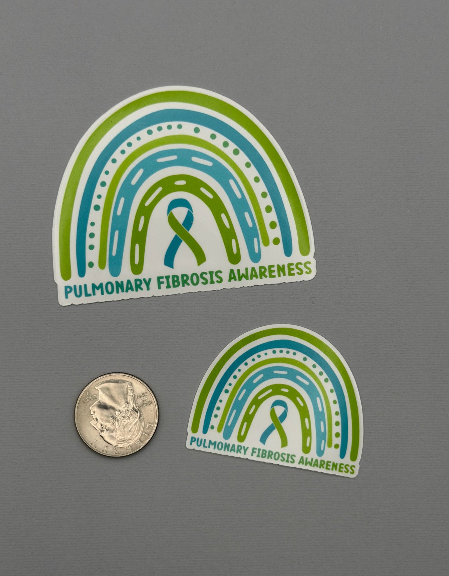 Pulmonary Fibrosis Awareness Rainbow Sticker or Magnet
