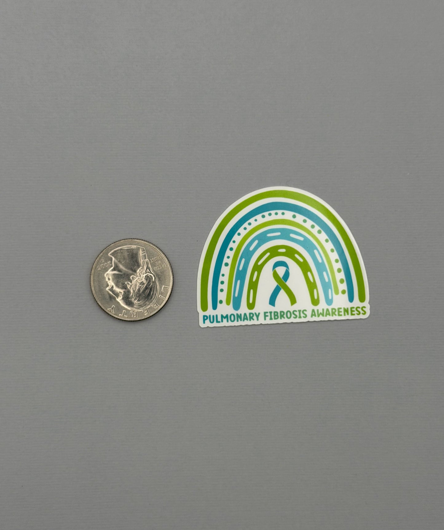 Pulmonary Fibrosis Awareness Rainbow Sticker or Magnet