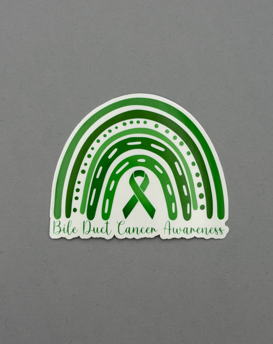Bile Duct Cancer Awareness Rainbow Sticker