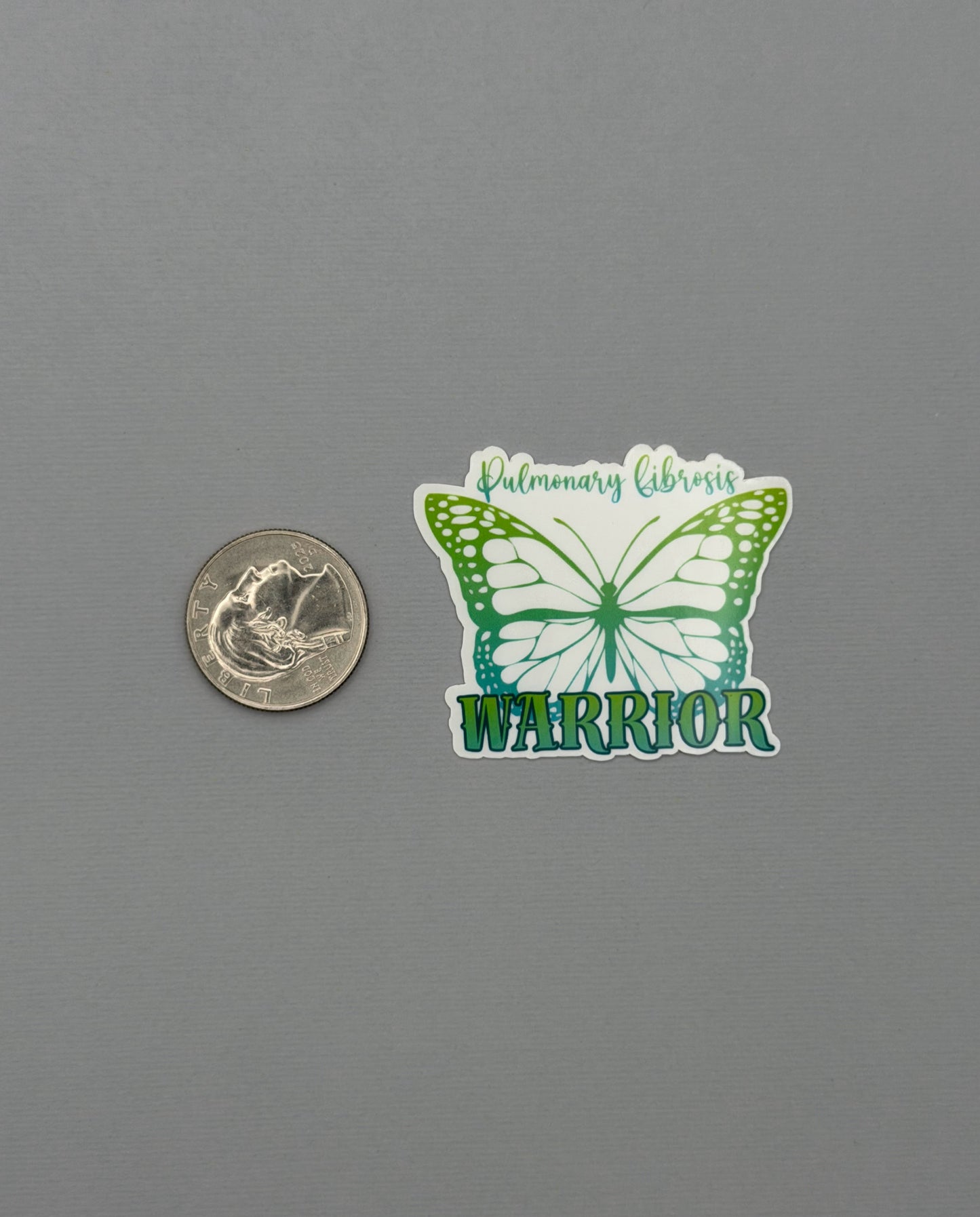 Pulmonary Fibrosis Warrior Butterfly Sticker or Magnet
