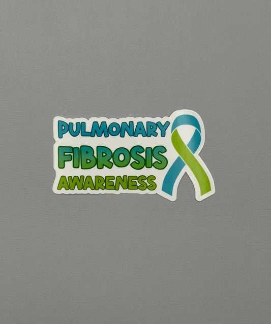 Pulmonary Fibrosis Awareness with Ribbon Sticker or Magnet