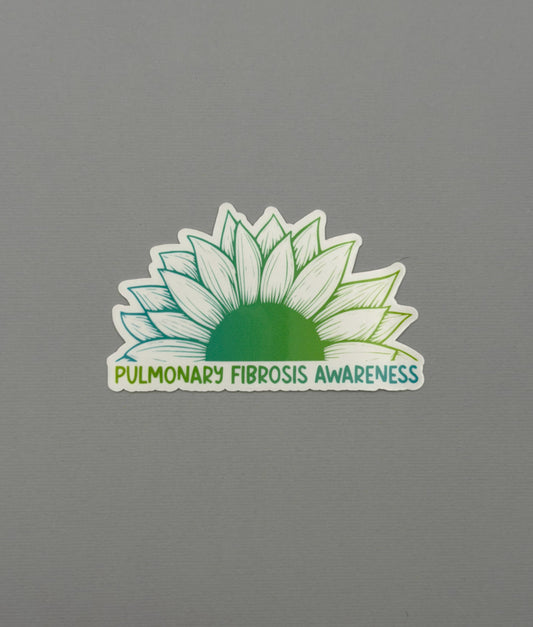 Pulmonary Fibrosis Awareness Sunflower Sticker or Magnet