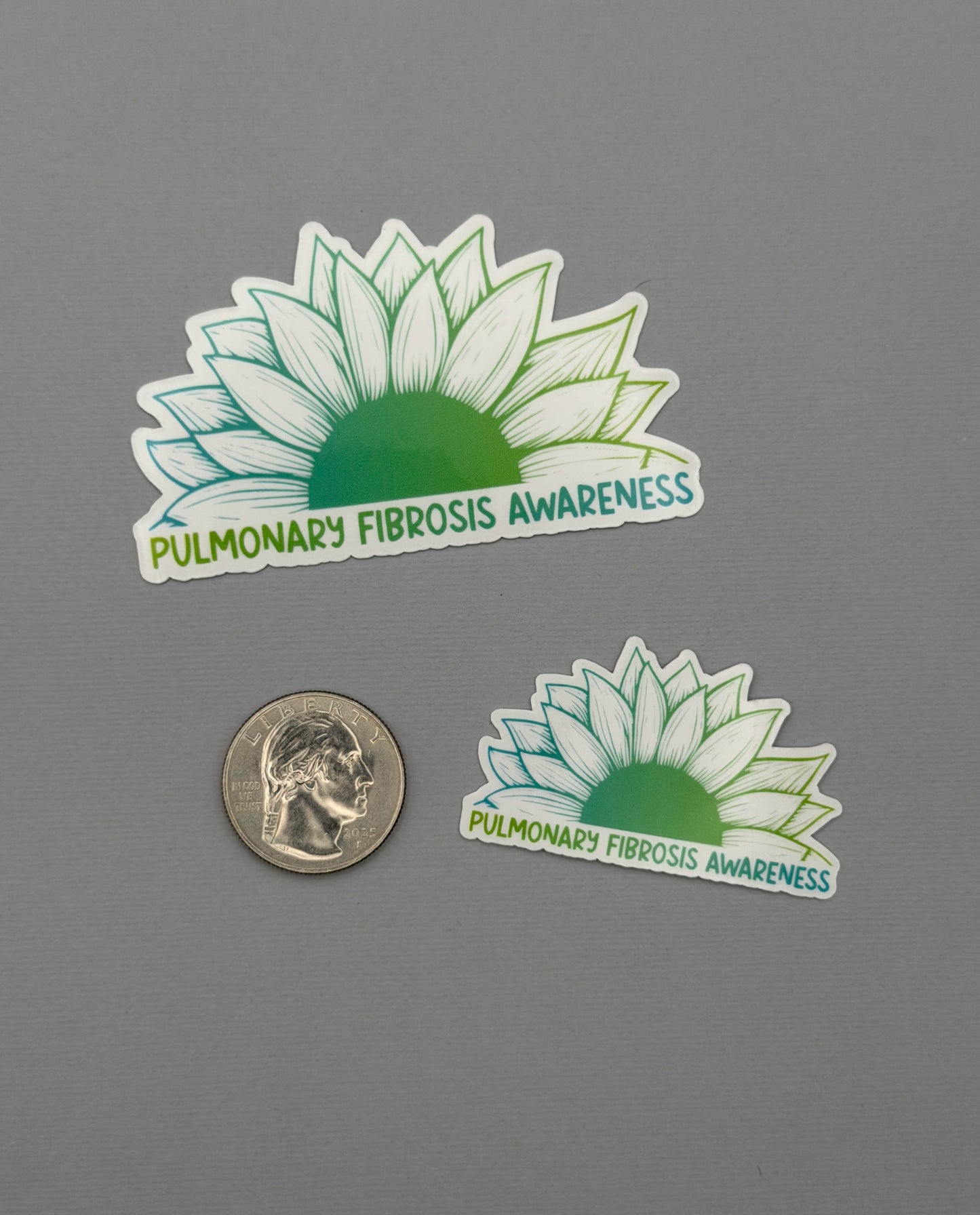 Pulmonary Fibrosis Awareness Sunflower Sticker or Magnet
