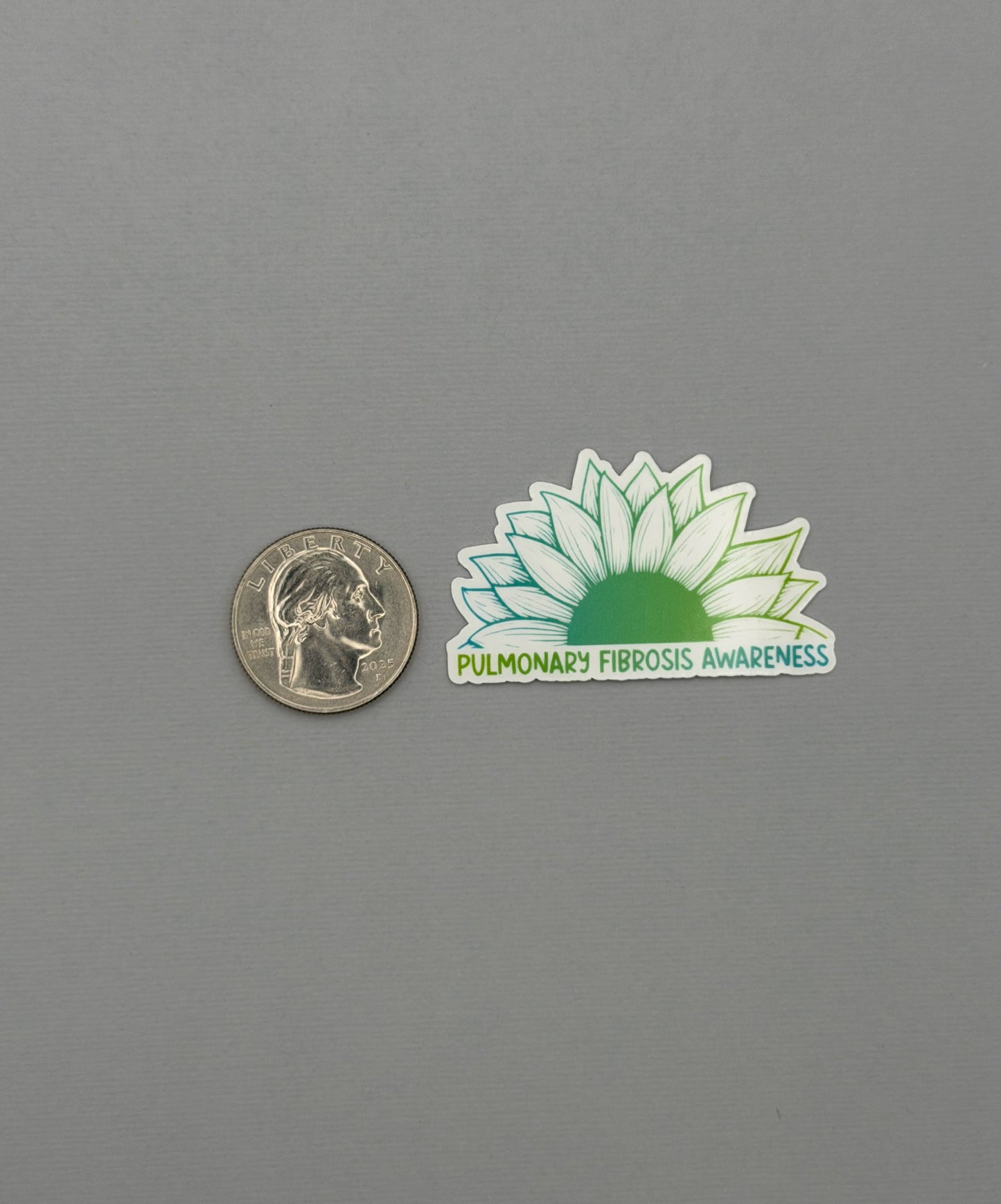 Pulmonary Fibrosis Awareness Sunflower Sticker or Magnet
