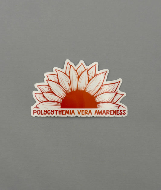 Polycythemia Vera Awareness Sunflower Sticker or Magnet | PV