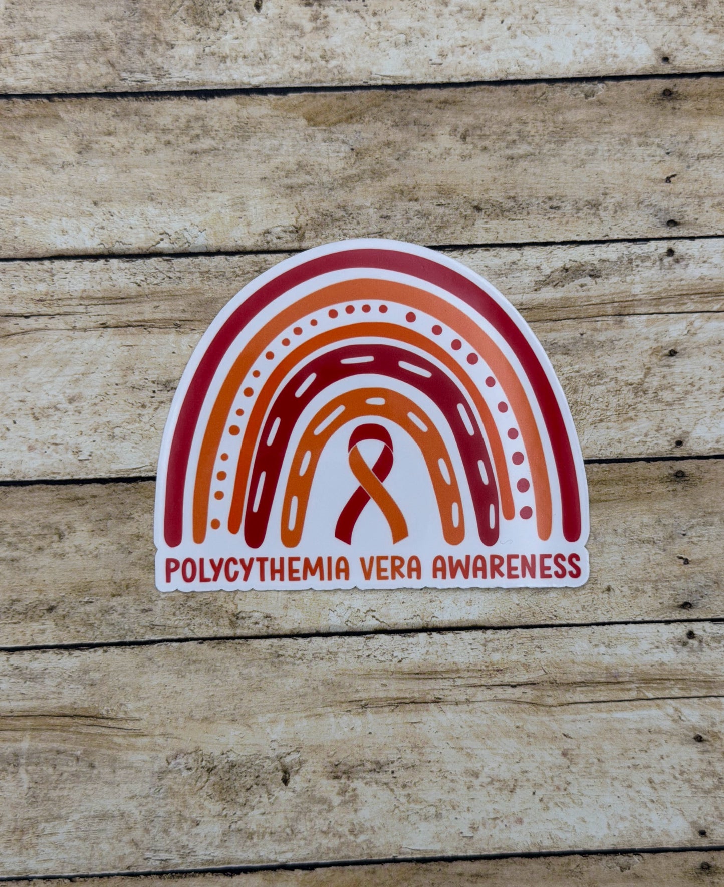 Polycythemia Vera Awareness Rainbow Sticker or Magnet | PV
