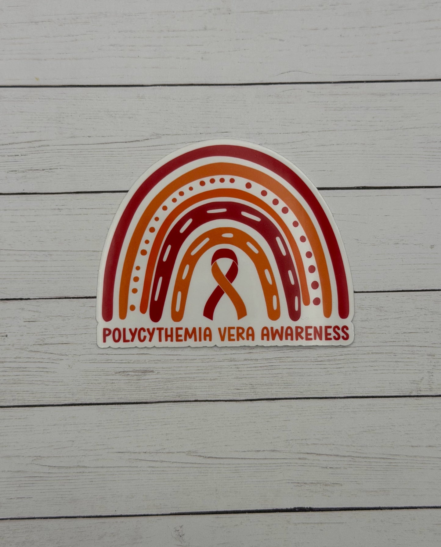 Polycythemia Vera Awareness Rainbow Sticker or Magnet | PV