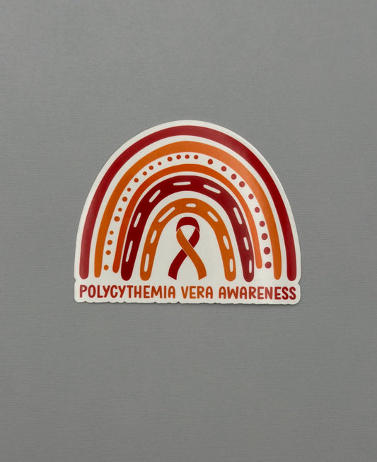 Polycythemia Vera Awareness Rainbow Sticker or Magnet | PV