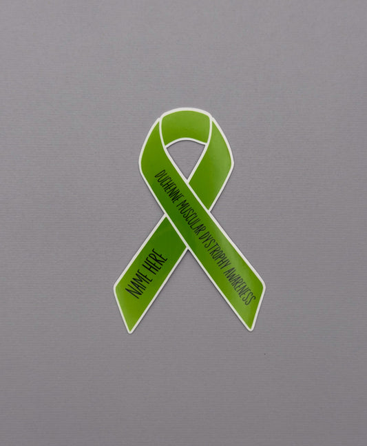 Duchenne Muscular Dystrophy Awareness Custom Ribbon Sticker or Magnet