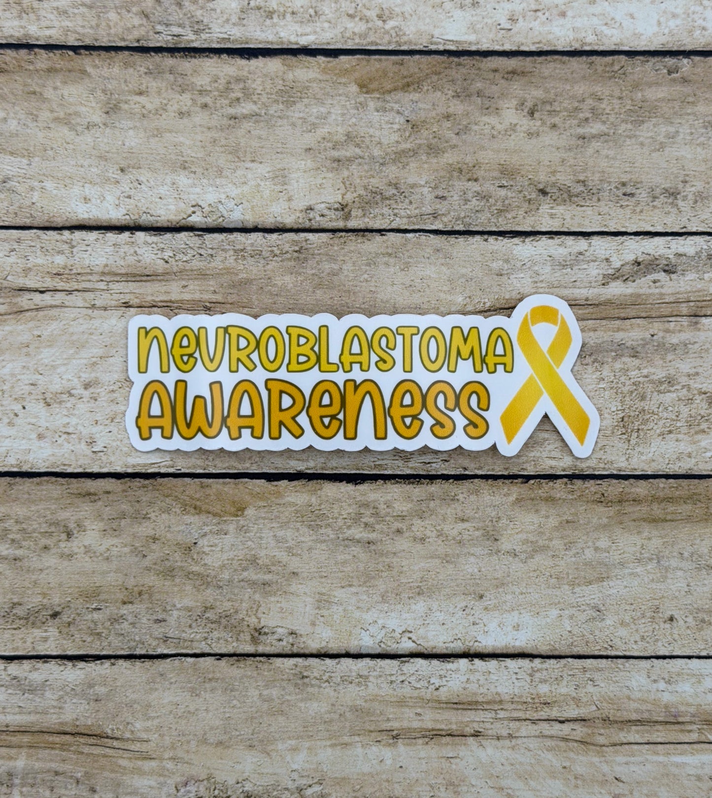 Neuroblastoma Awareness with Ribbon Sticker