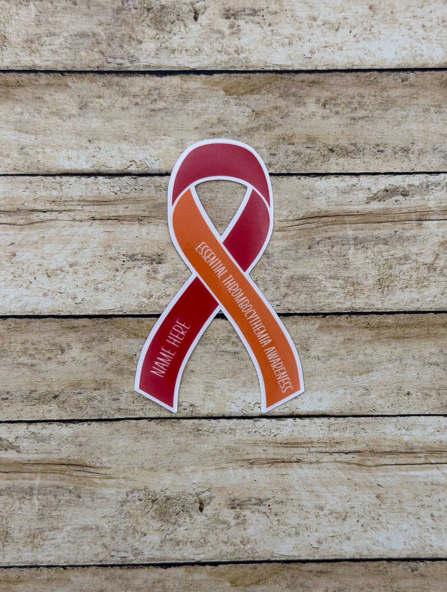 Essential Thrombocythemia Awareness Custom Ribbon Sticker or Magnet | ET