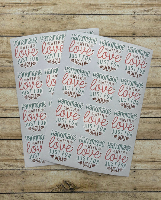 Handmade with Love Just for You - Packaging Stickers
