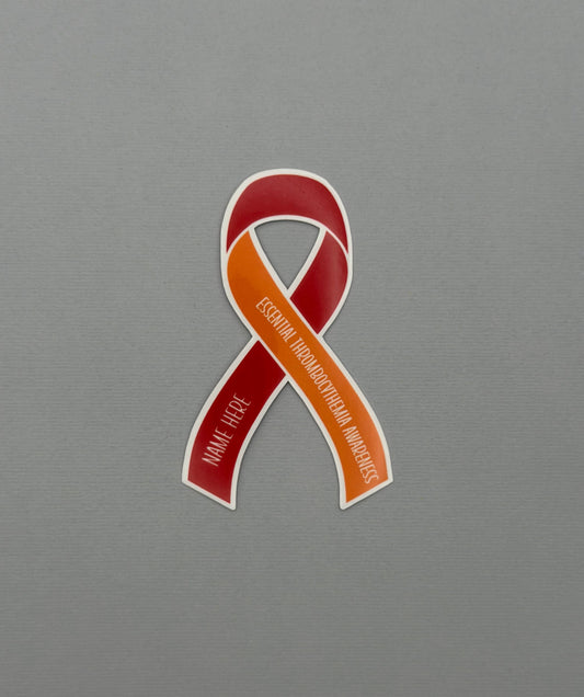 Essential Thrombocythemia Awareness Custom Ribbon Sticker or Magnet | ET