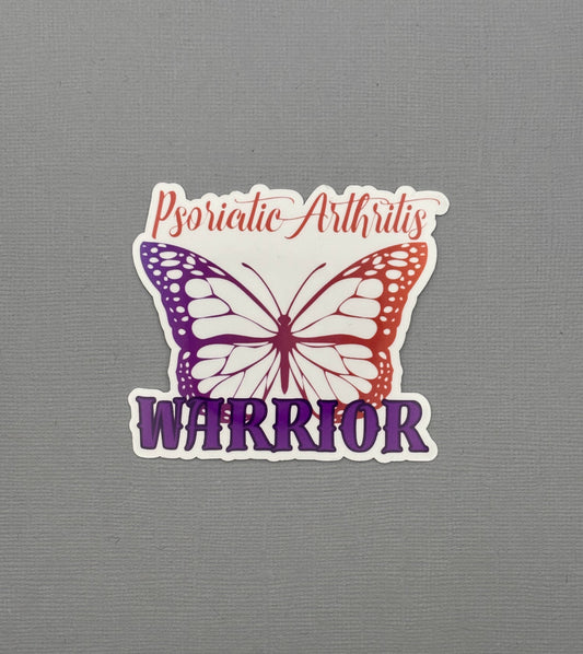 Psoriatic Arthritis Warrior Butterfly Sticker