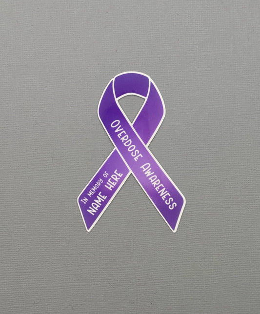 Overdose Awareness In memory of Custom Ribbon Sticker