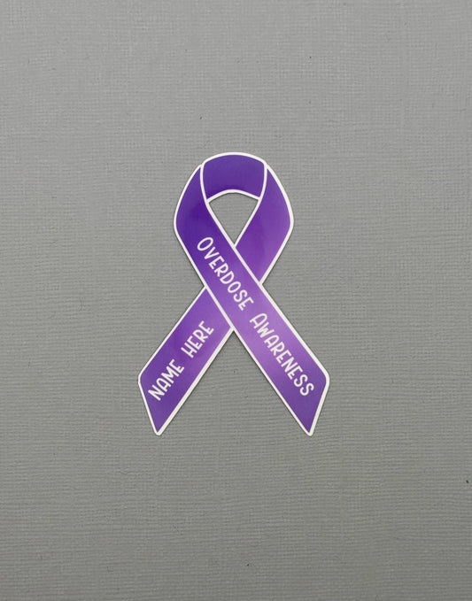 Overdose Awareness Custom Ribbon Sticker