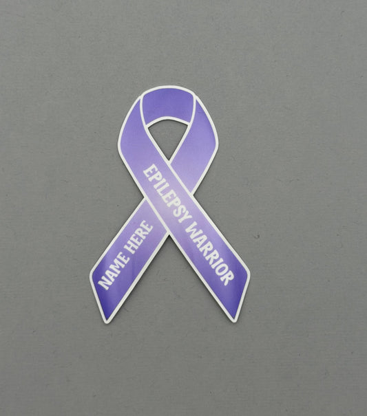 Epilepsy Warrior Custom Ribbon Sticker