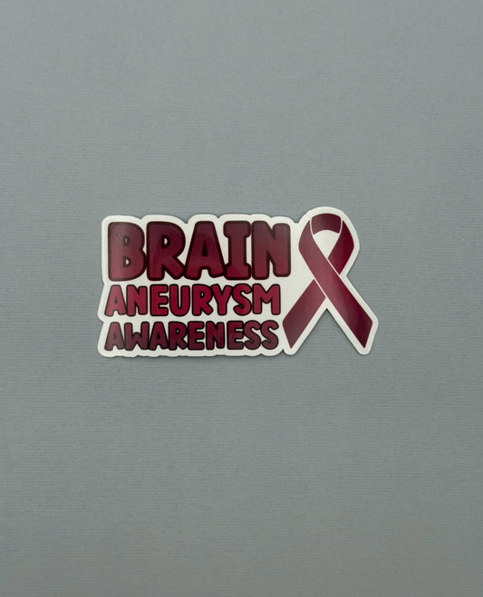 Brain Aneurysm Awareness with Ribbon Sticker or Magnet