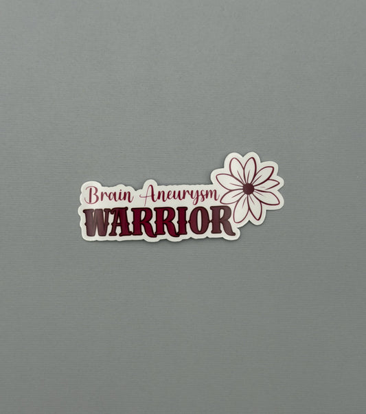 Brain Aneurysm Warrior Flower Sticker or Magnet