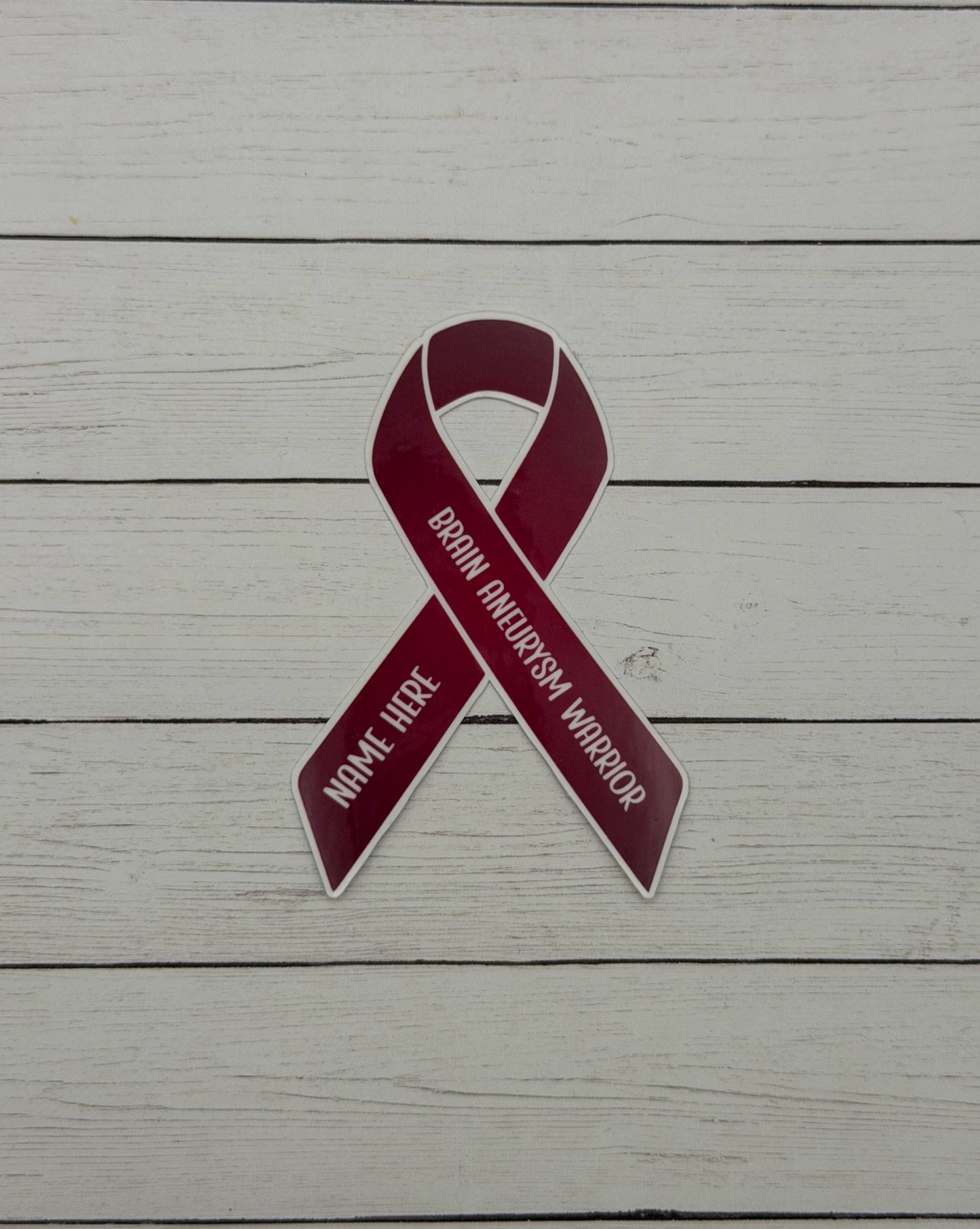 Brain Aneurysm Warrior Custom Ribbon Sticker or Magnet
