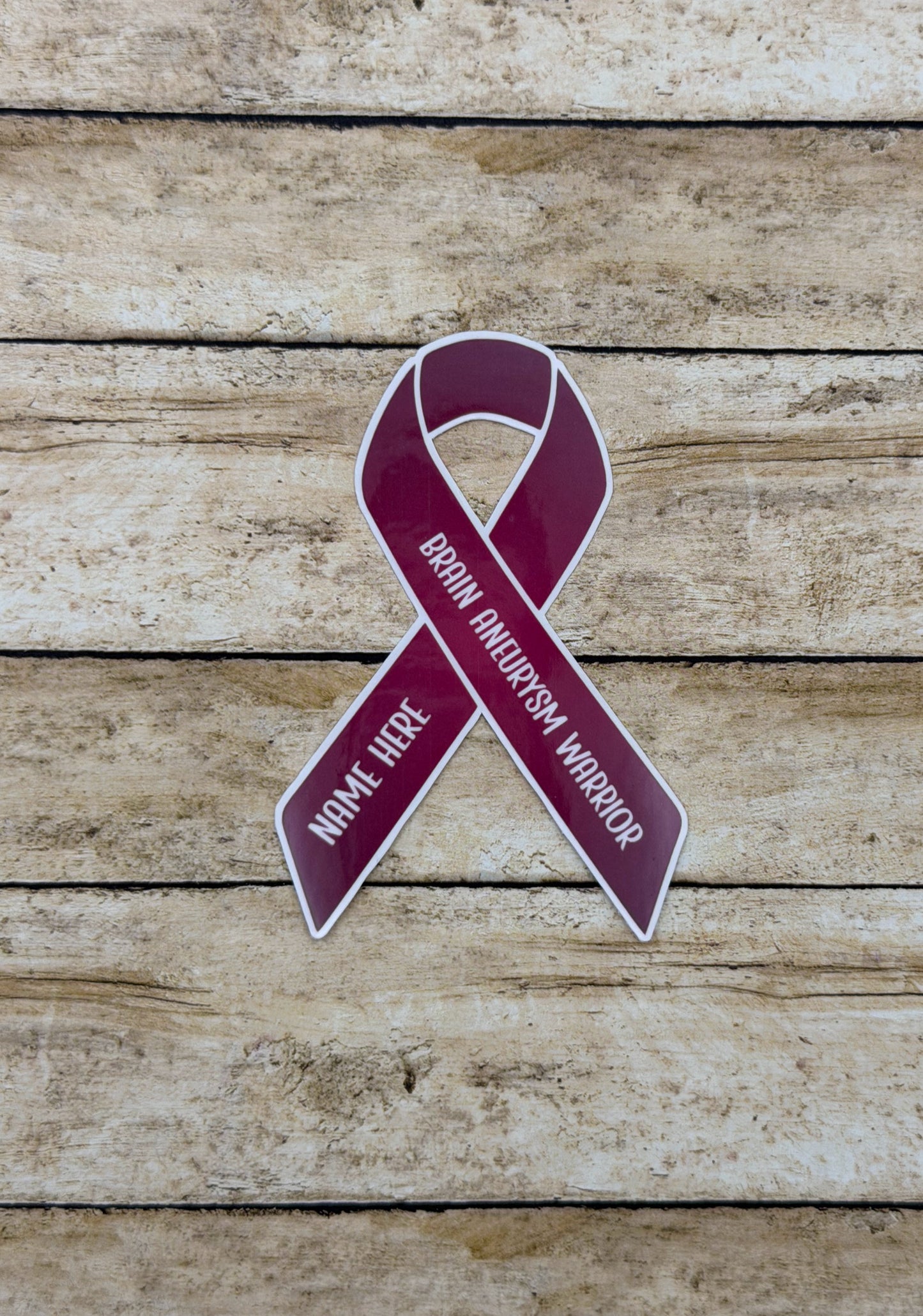Brain Aneurysm Warrior Custom Ribbon Sticker or Magnet