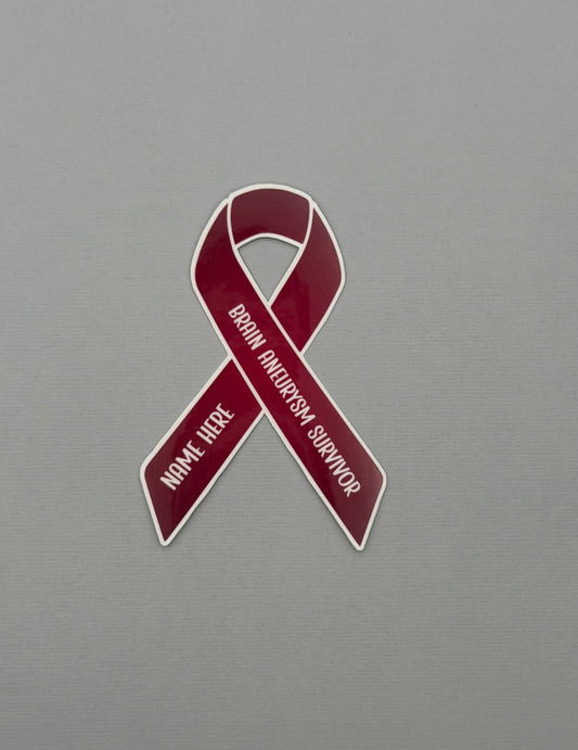 Brain Aneurysm Survivor Custom Ribbon Sticker or Magnet