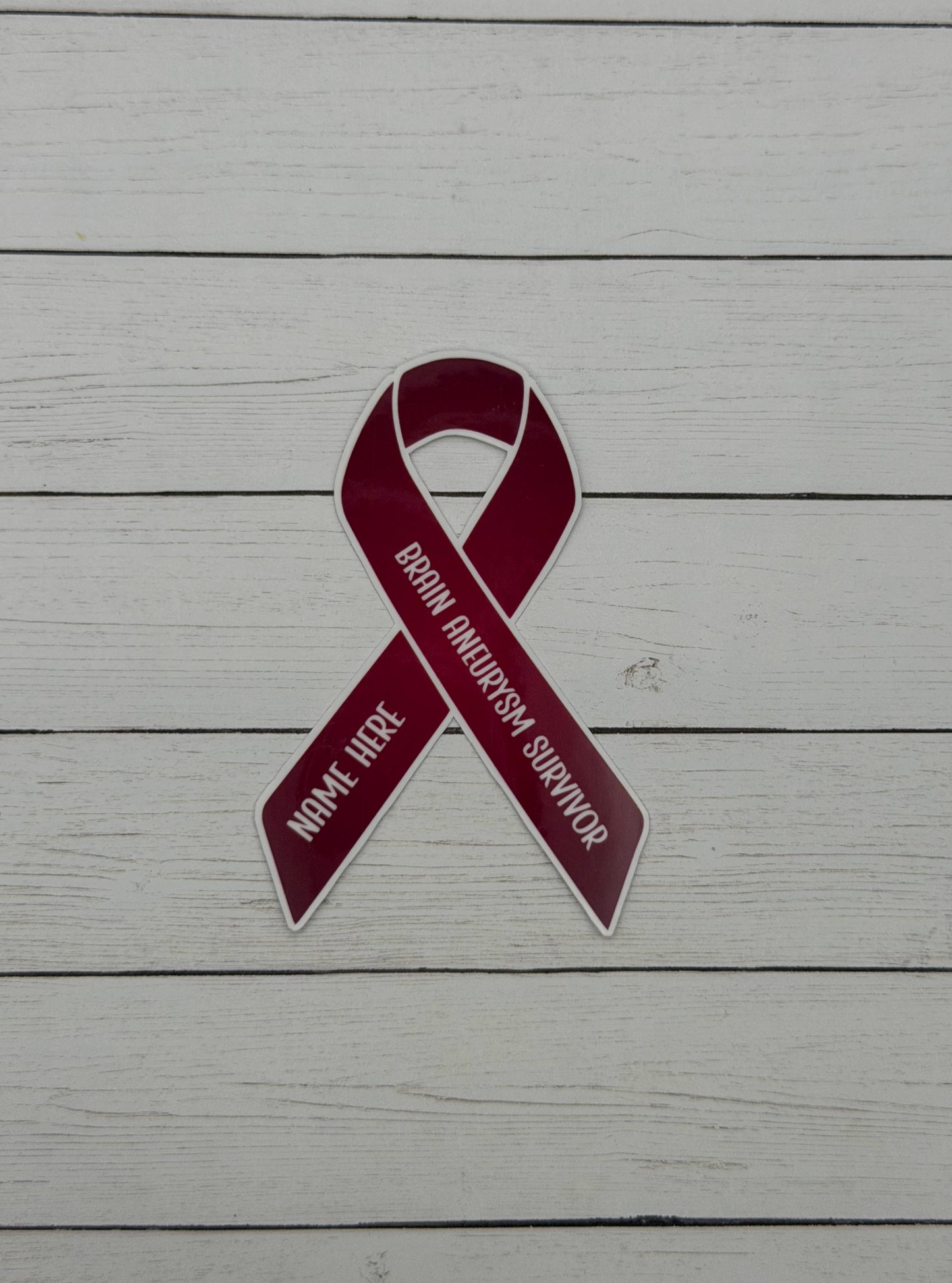 Brain Aneurysm Survivor Custom Ribbon Sticker or Magnet