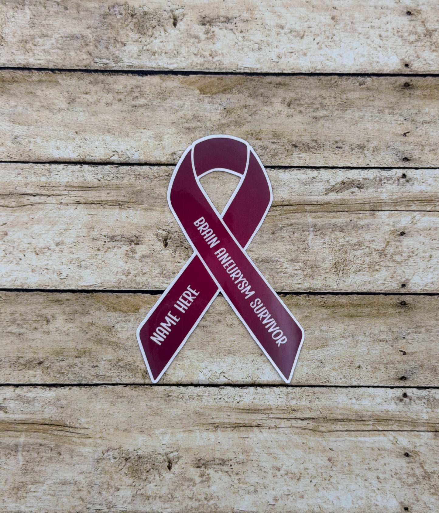 Brain Aneurysm Survivor Custom Ribbon Sticker or Magnet
