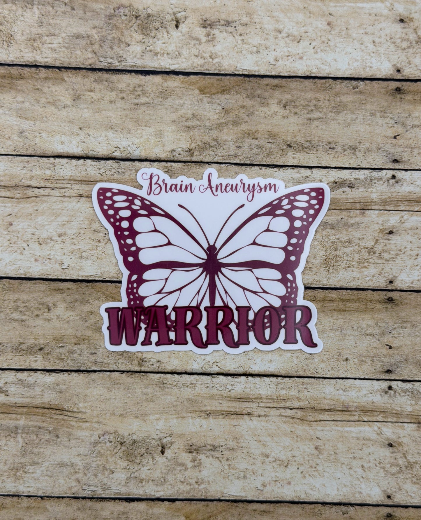 Brain Aneurysm Warrior Butterfly Sticker or Magnet