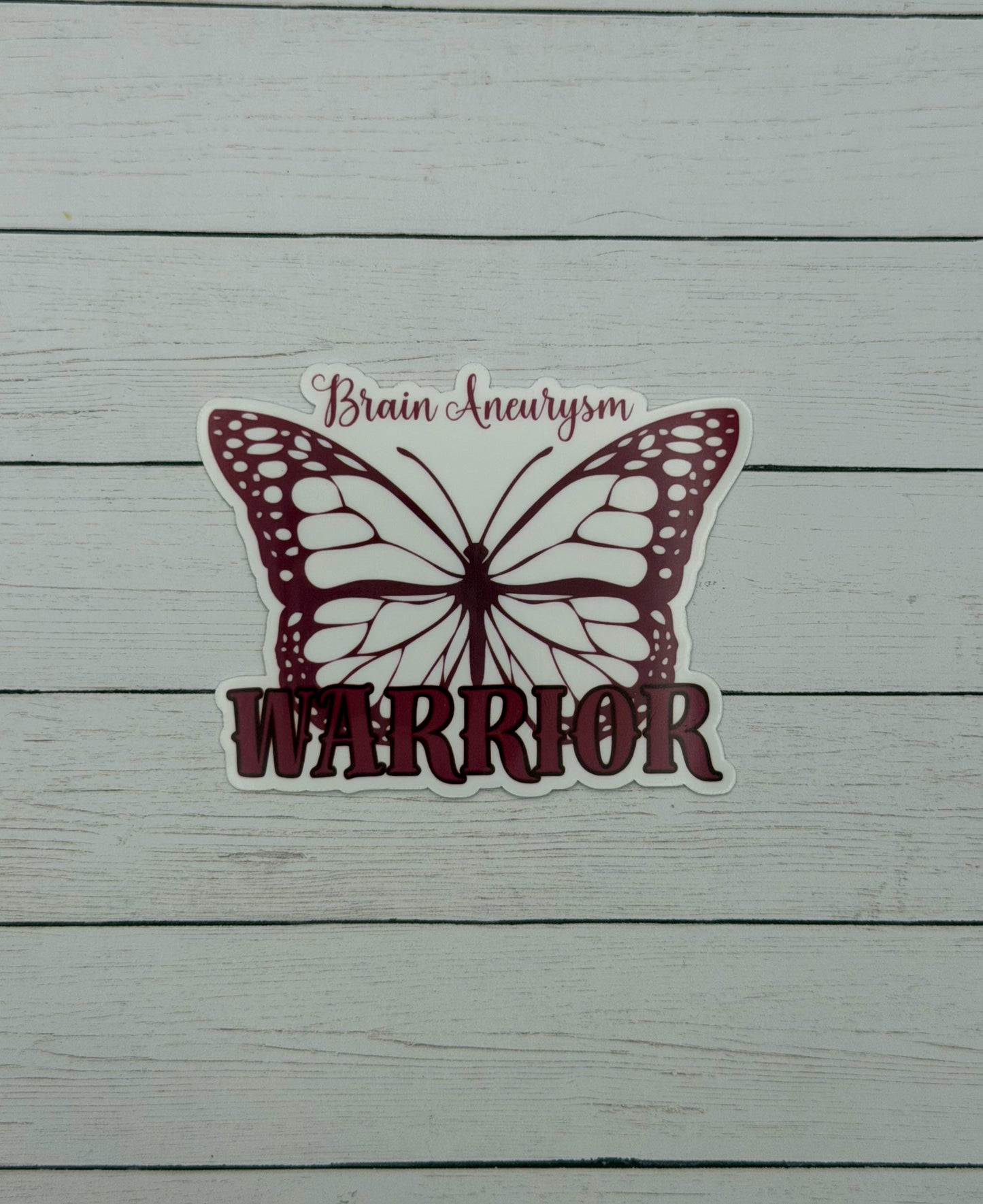 Brain Aneurysm Warrior Butterfly Sticker or Magnet