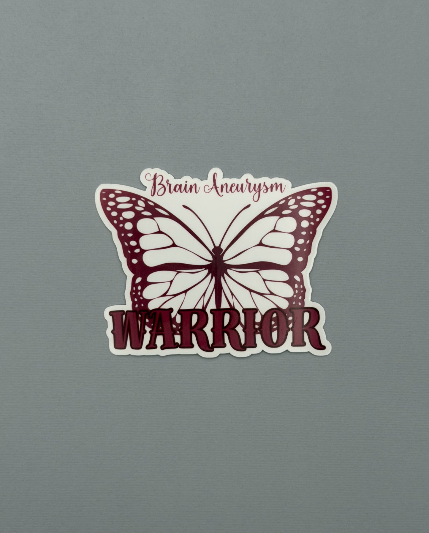 Brain Aneurysm Warrior Butterfly Sticker or Magnet