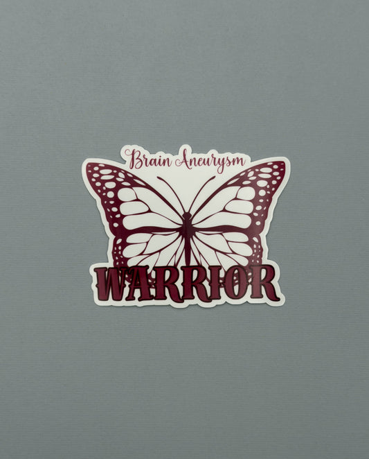 Brain Aneurysm Warrior Butterfly Sticker or Magnet