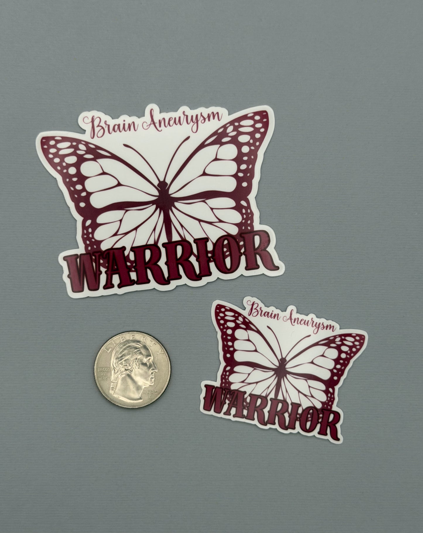 Brain Aneurysm Warrior Butterfly Sticker or Magnet