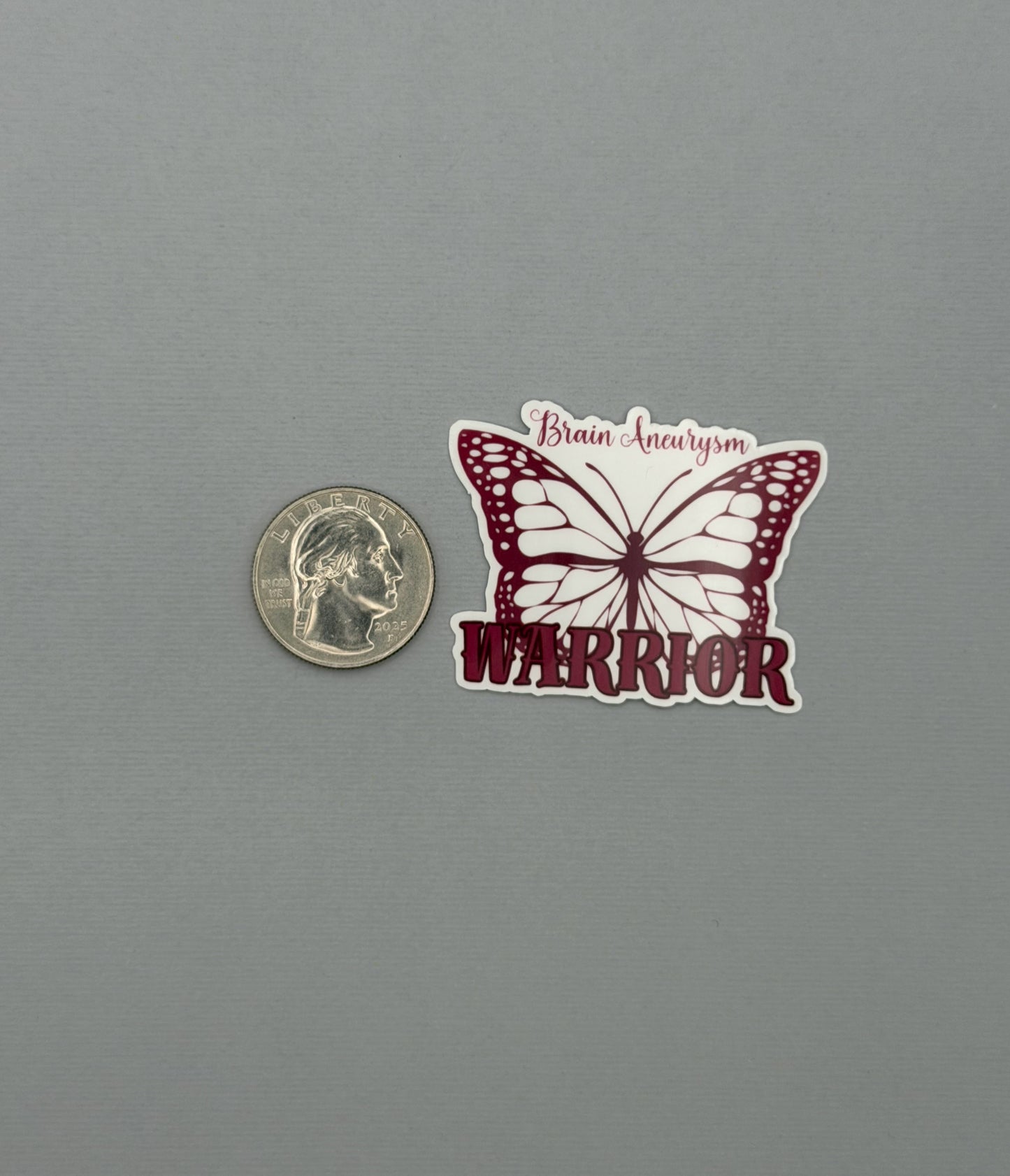 Brain Aneurysm Warrior Butterfly Sticker or Magnet