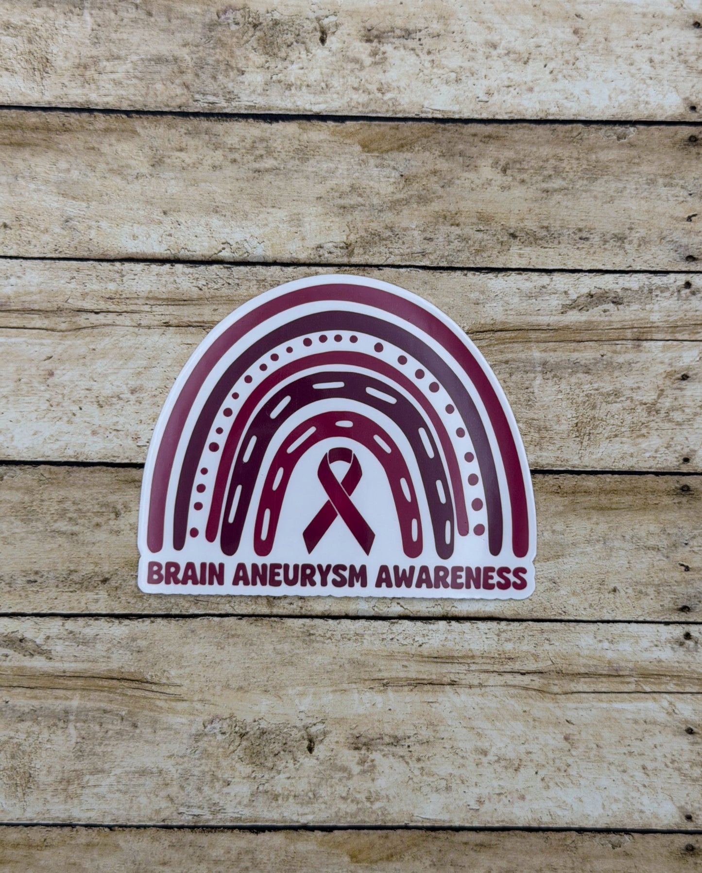 Brain Aneurysm Awareness Rainbow Sticker or Magnet