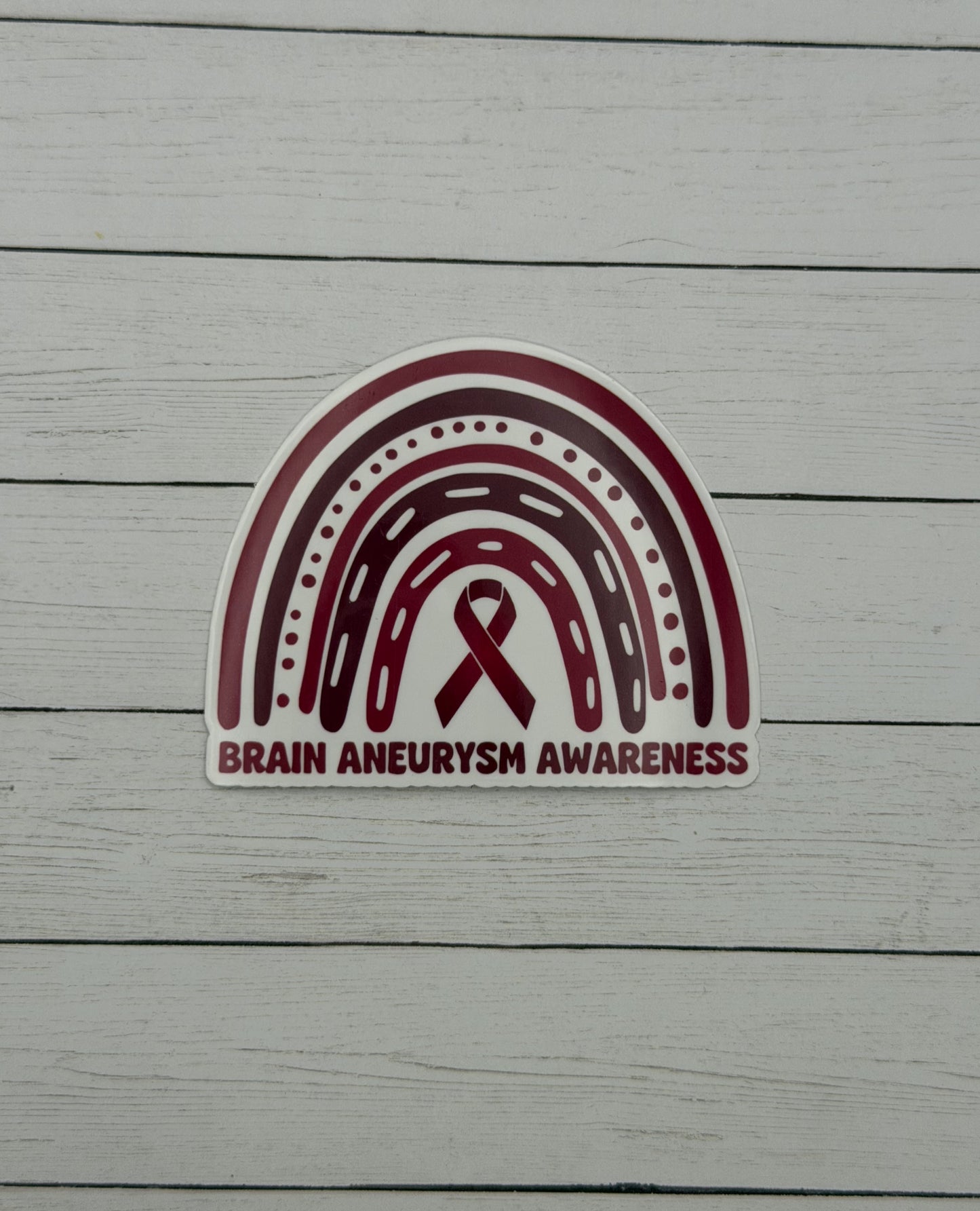 Brain Aneurysm Awareness Rainbow Sticker or Magnet