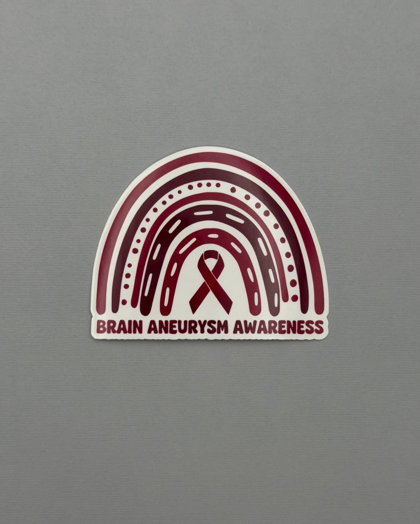 Brain Aneurysm Awareness Rainbow Sticker or Magnet