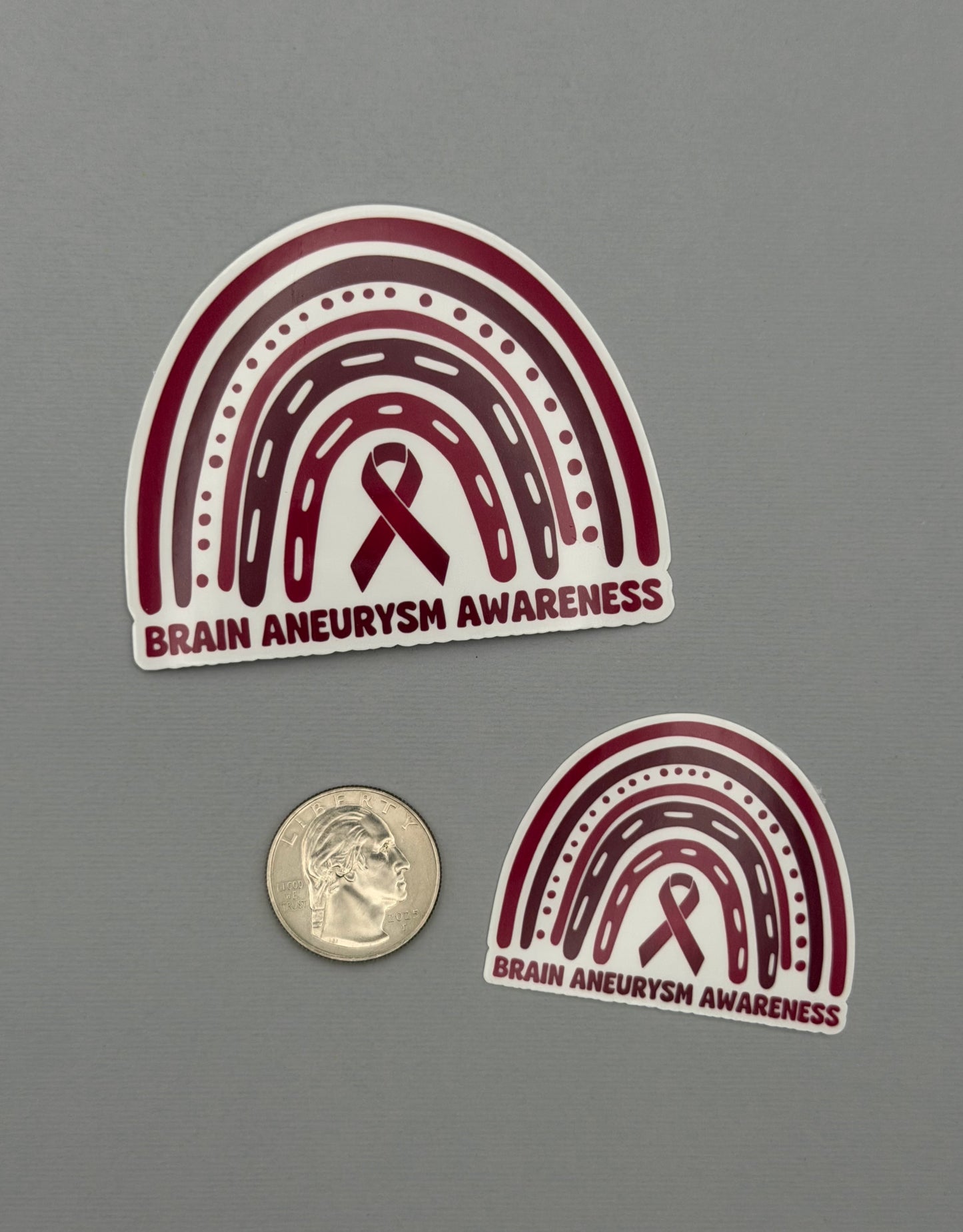 Brain Aneurysm Awareness Rainbow Sticker or Magnet