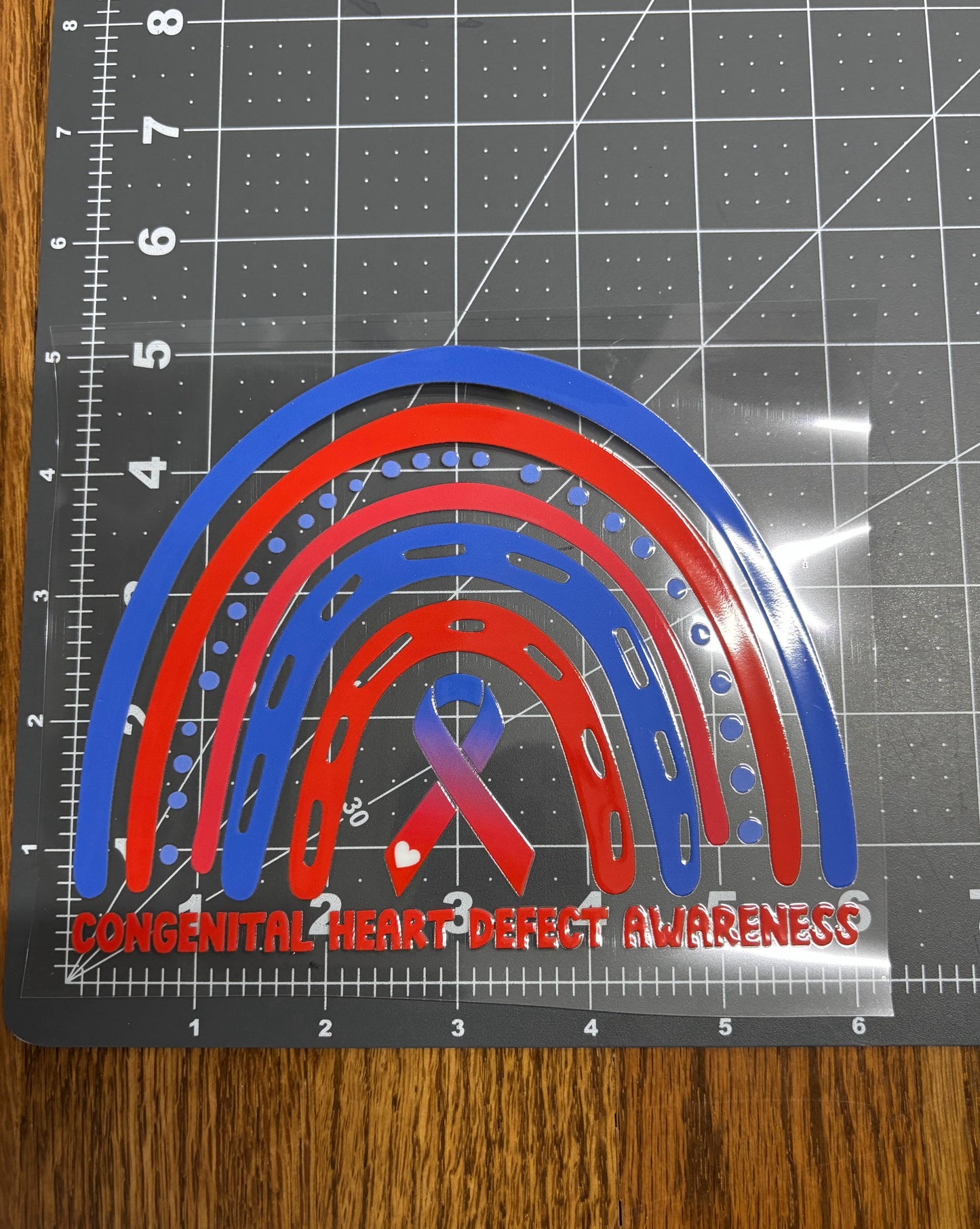 Congenital Heart Defect Awareness Rainbow Car Decal