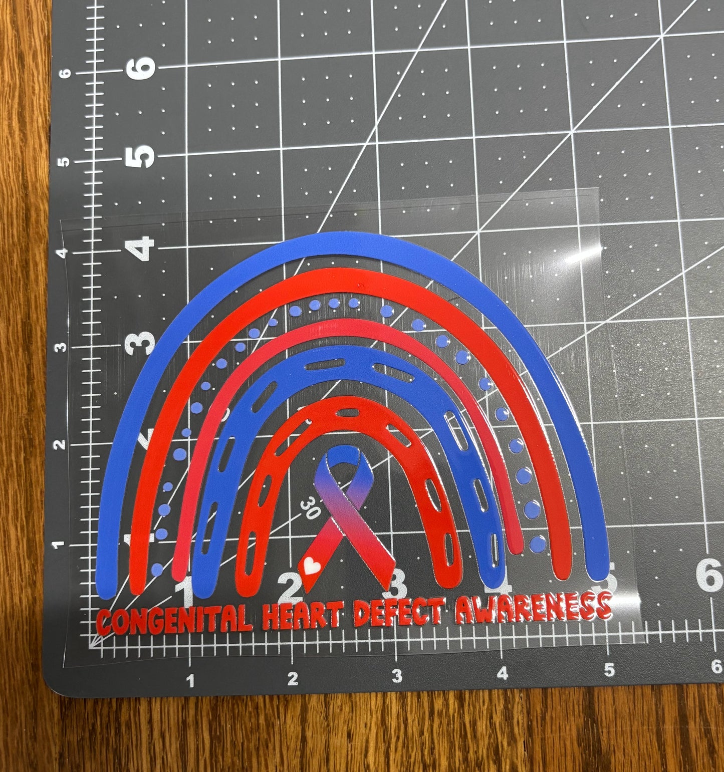 Congenital Heart Defect Awareness Rainbow Car Decal