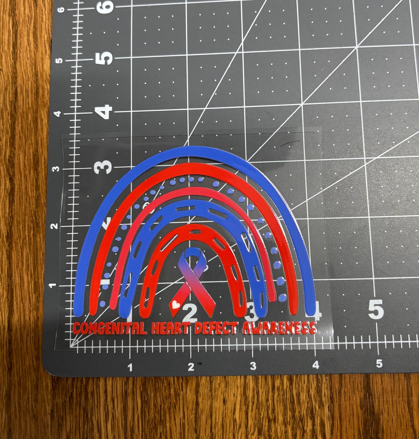 Congenital Heart Defect Awareness Rainbow Car Decal