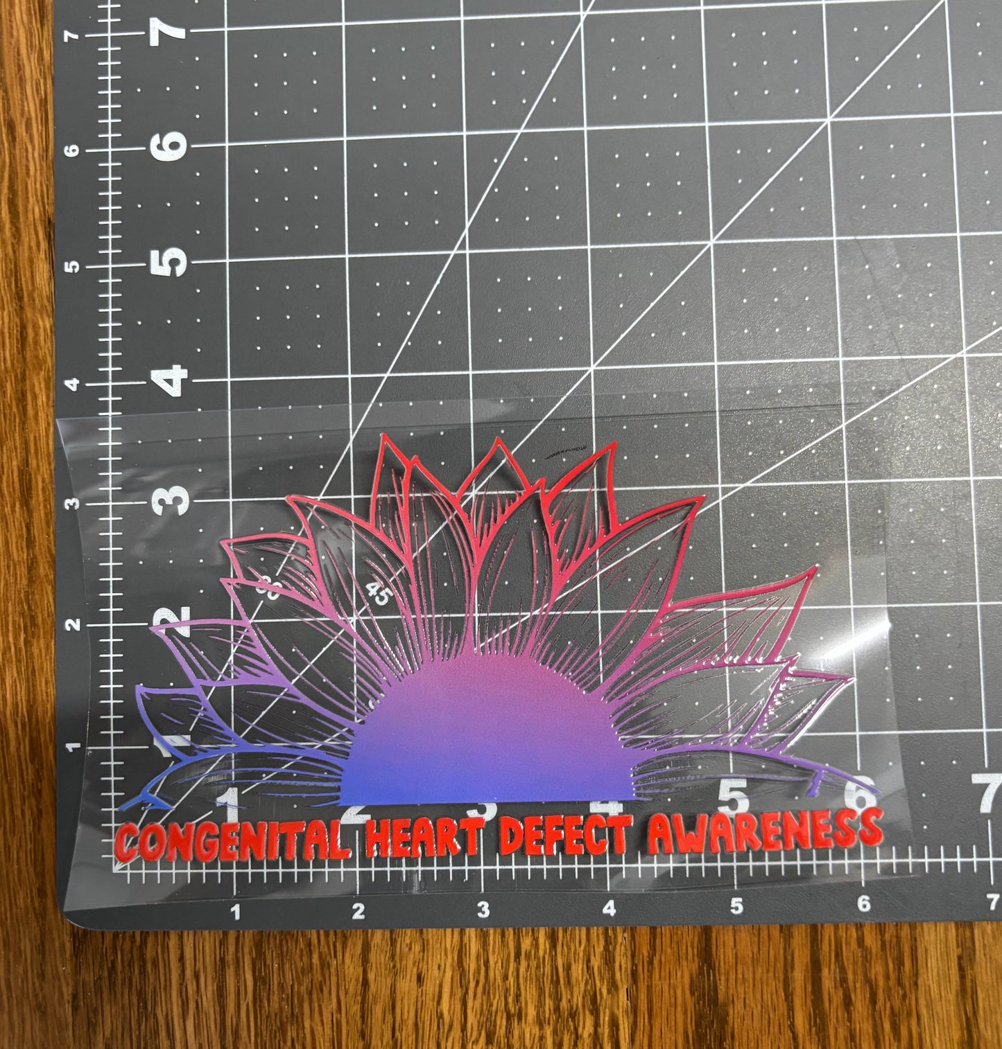 Congenital Heart Defect Awareness Sunflower Car Decal