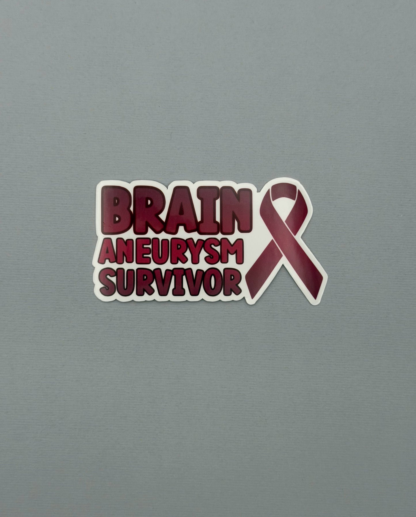 Brain Aneurysm Survivor with Ribbon Sticker or Magnet