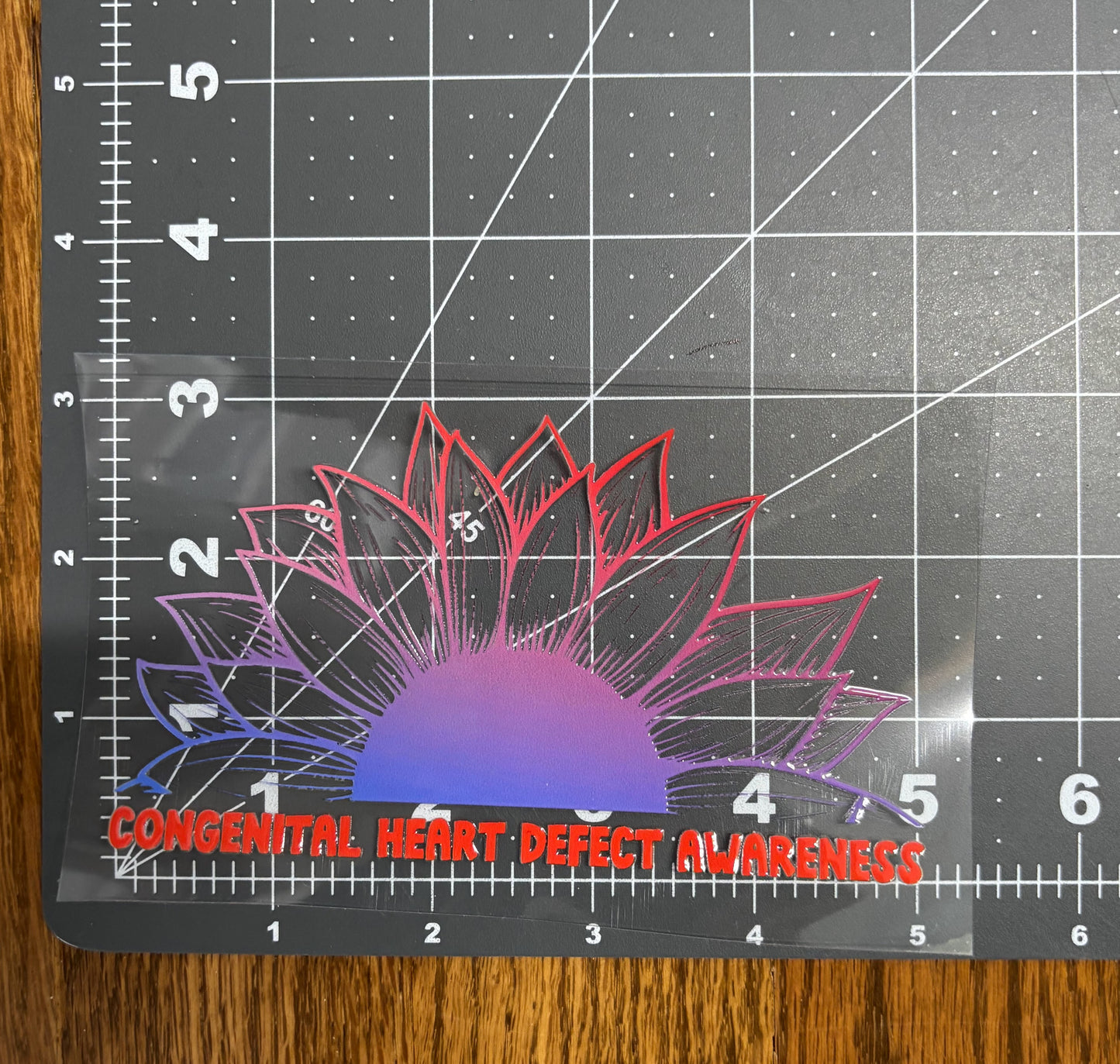 Congenital Heart Defect Awareness Sunflower Car Decal
